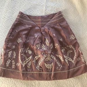 Yoana Baraschi pink silk embroidered skirt